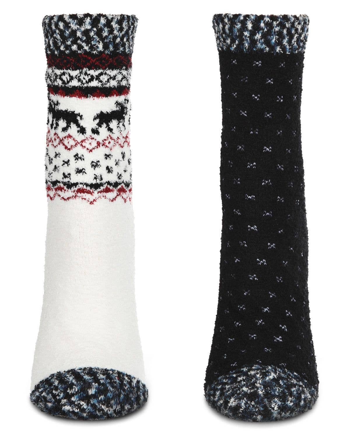 2 Pairs Women's Fairisle Border Cloud Soft Crew Socks