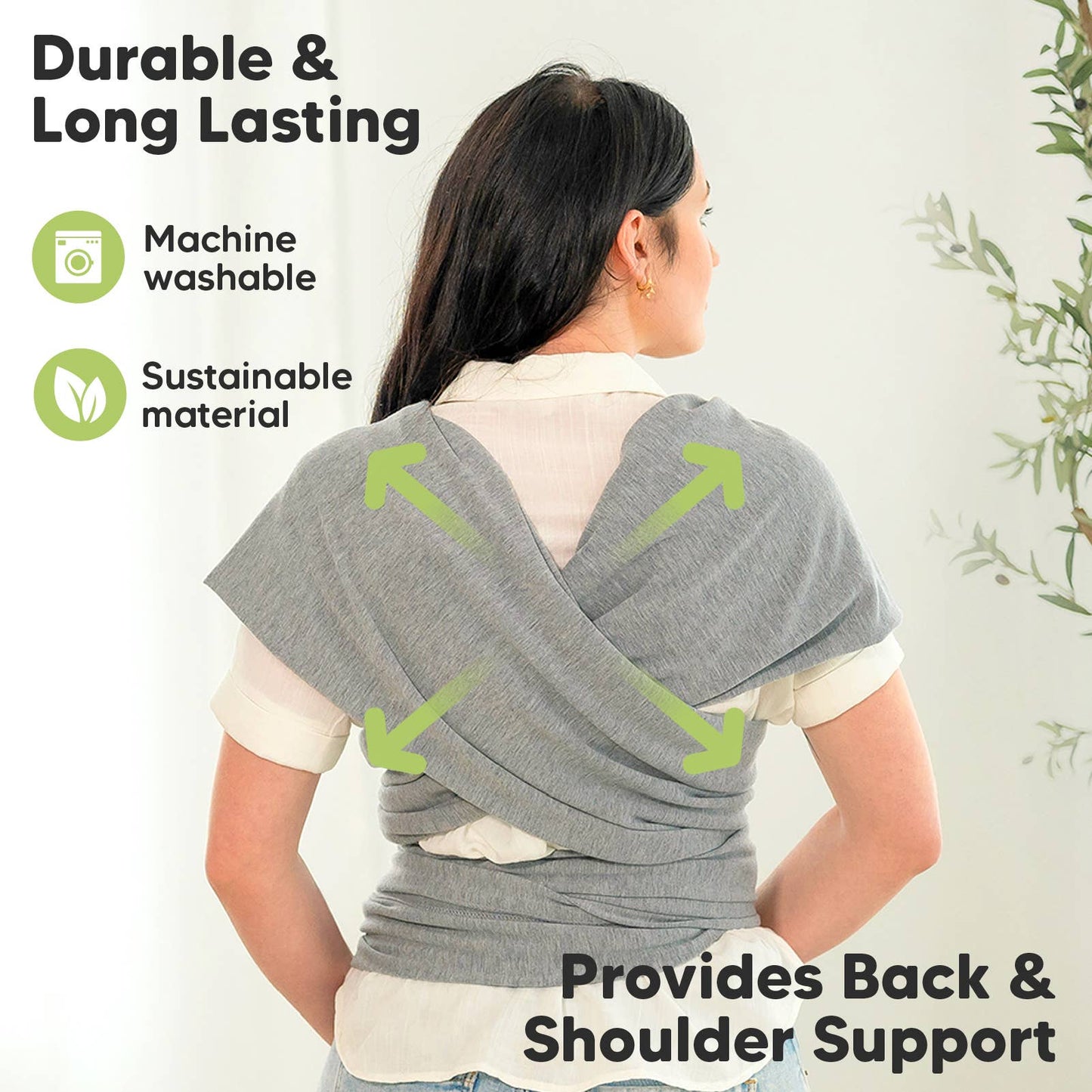 KeaBabies Original Baby Wrap Carrier - Classic Grey