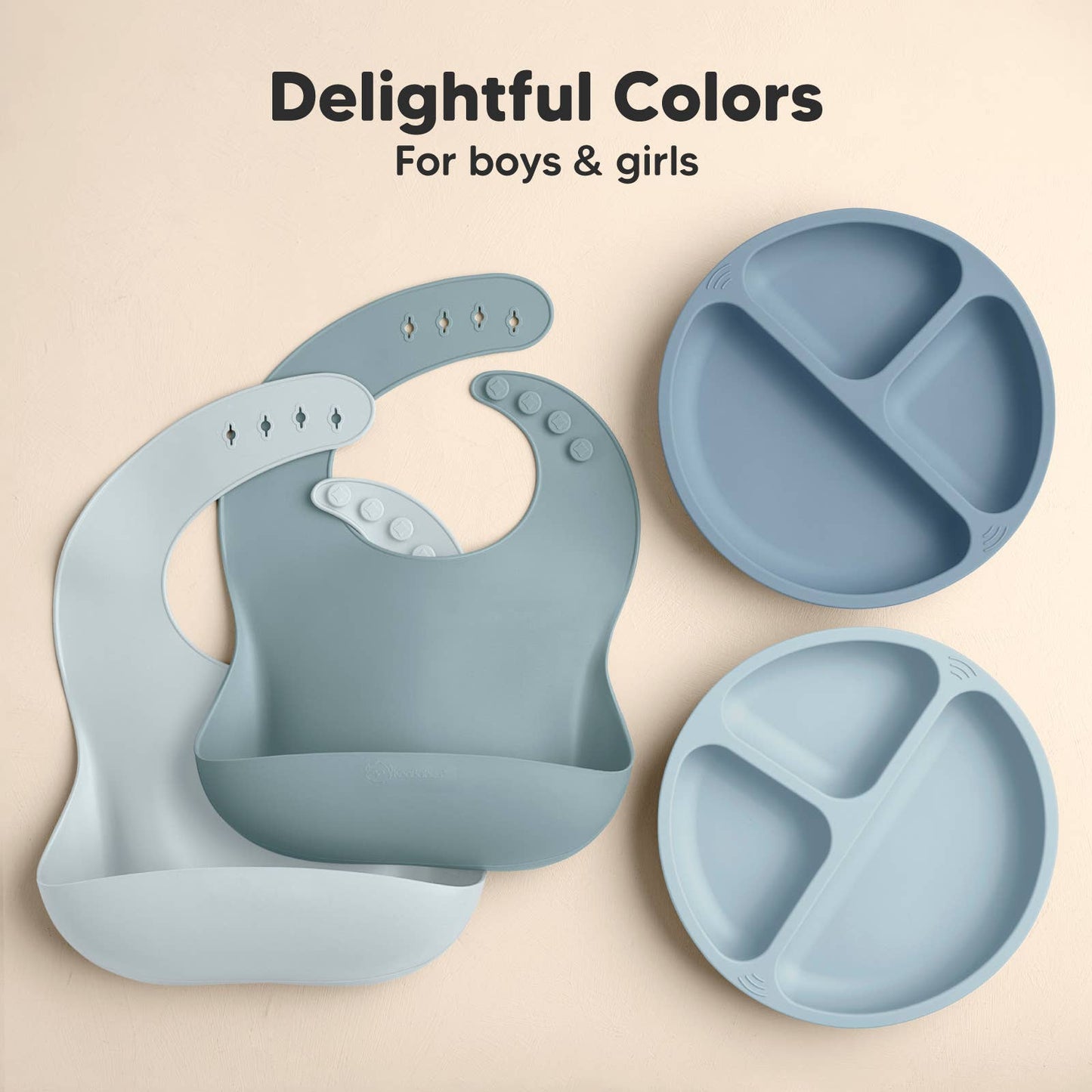 Silicone Bib Set - Blue