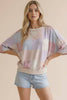 Plus Oversized Flutter Sleeve Patchwork Floral Top