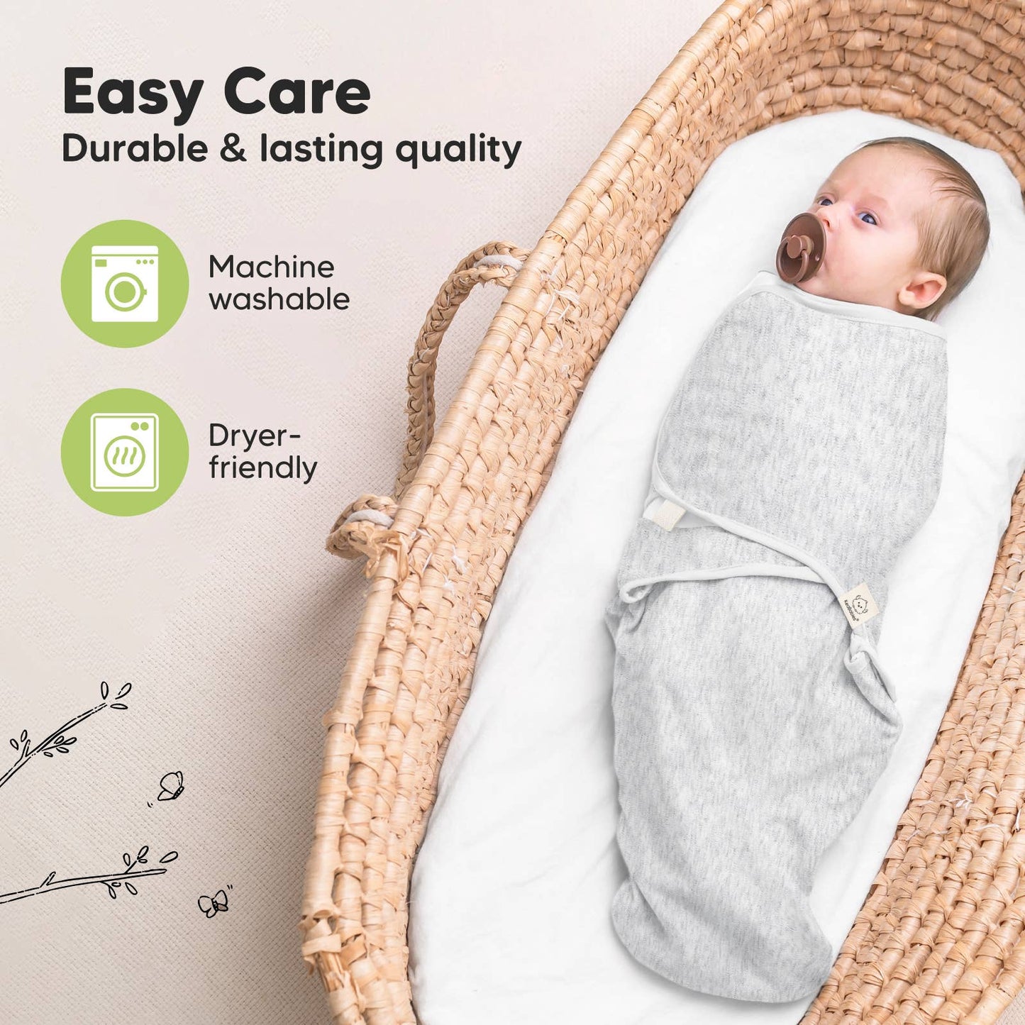 Soothe Baby Swaddle Set 0-3 Months - Grey