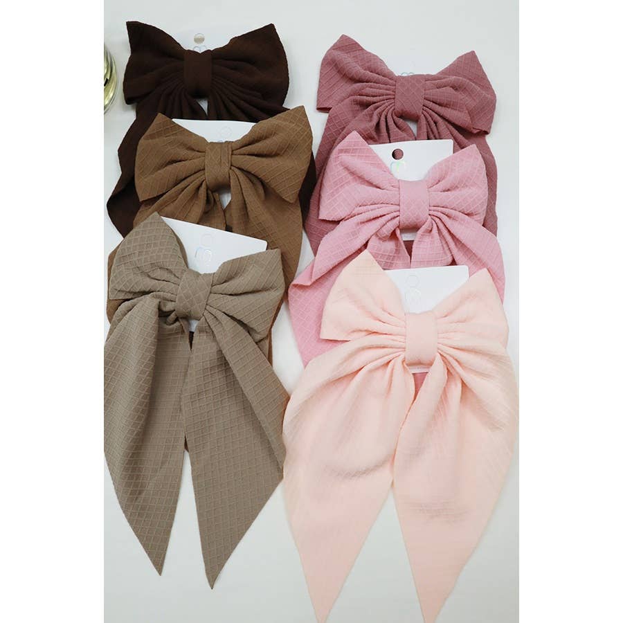 Waffle Texture Hair Bow Clip