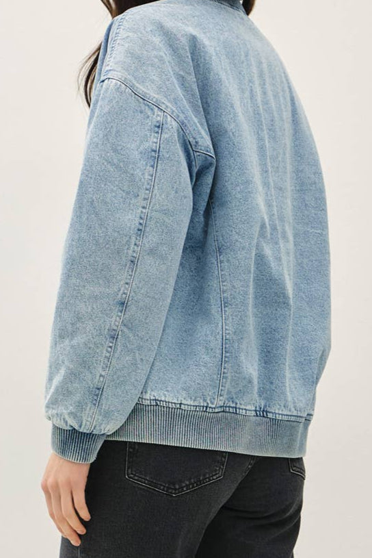 Denim Feel Bomber Jacket