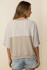 Plus Size Flutter Sleeve Stripe French Terry Top