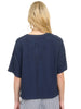 Ribbed Short Sleeve Back Star Patch Top