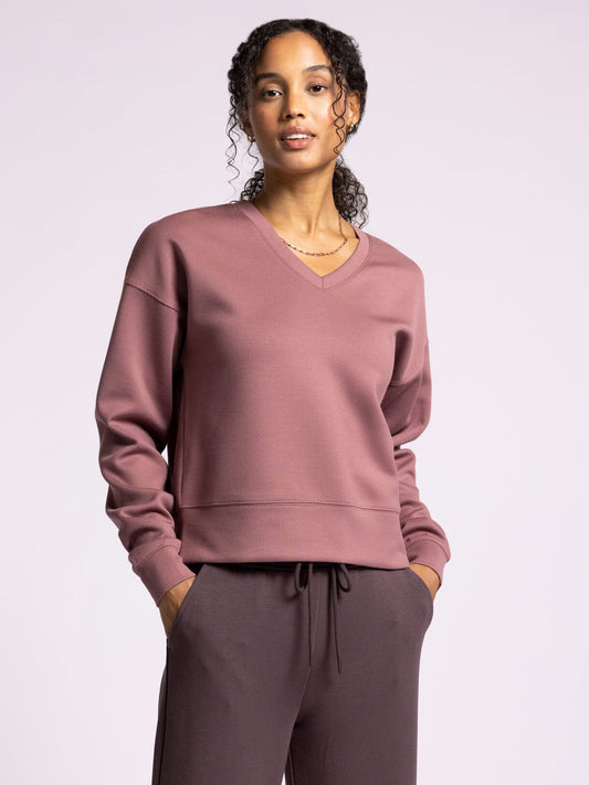 Martina V-Neck Pullover- Rose