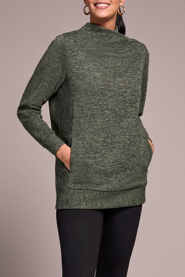 Chive Tunic Mock Neck Top