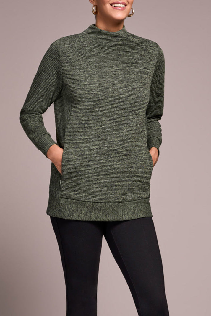 Chive Tunic Mock Neck Top