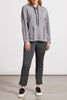 Tribal Funnel Neck Grey Scuba Top