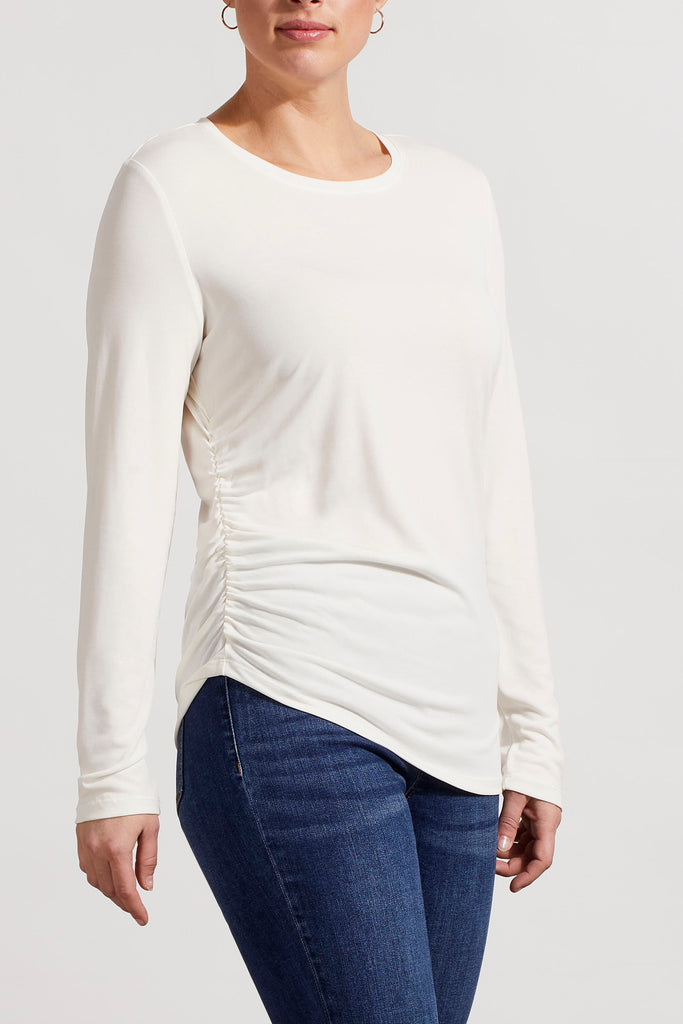 Tribal Ruched Top - Ivory