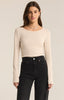 Z Supply Light Oatmeal Heather Rib Top