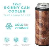 Swig Skinny Can Cooler - Walnut