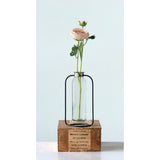 Glass Vase in Metal Stand