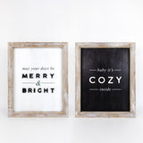 16x20x2 Reversible Sign- Merry/Cozy