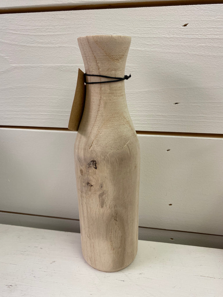 Long Slender Wood Vase
